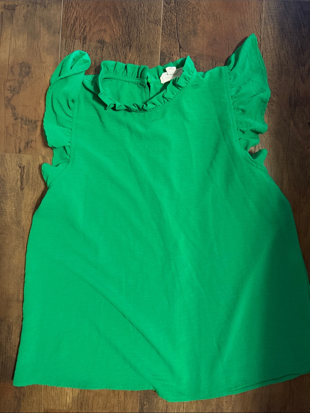 mittoshop Ruffle Neck Sleeveless Tank Top - Bright Green